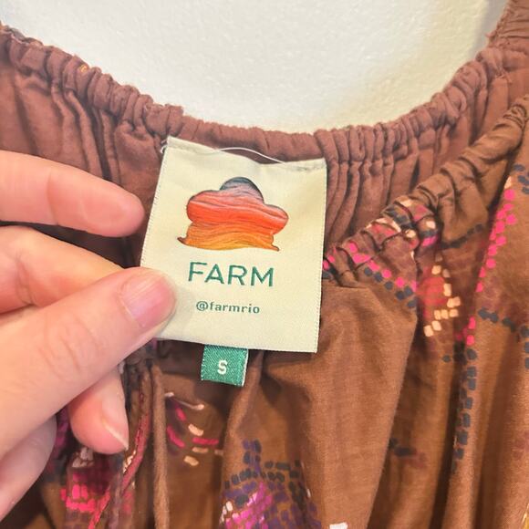 FARM Rio Dotted Horse Tiered Maxi Dress Brown Size S - Picture 12 of 12